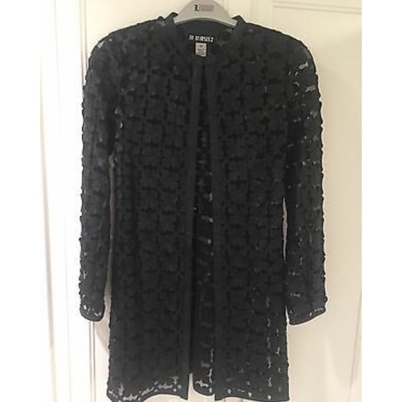 INTRANSIT (Brand) Black Leather Flower "Duster" - Picture 2 of 7